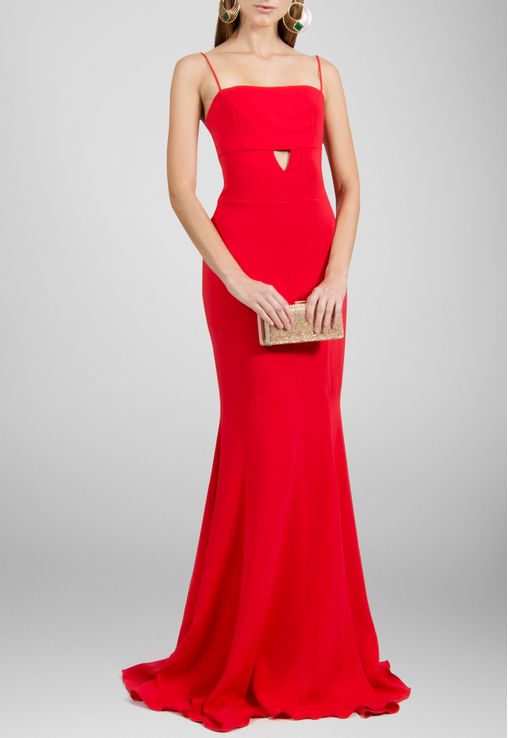 vestido cauda de sereia vermelho