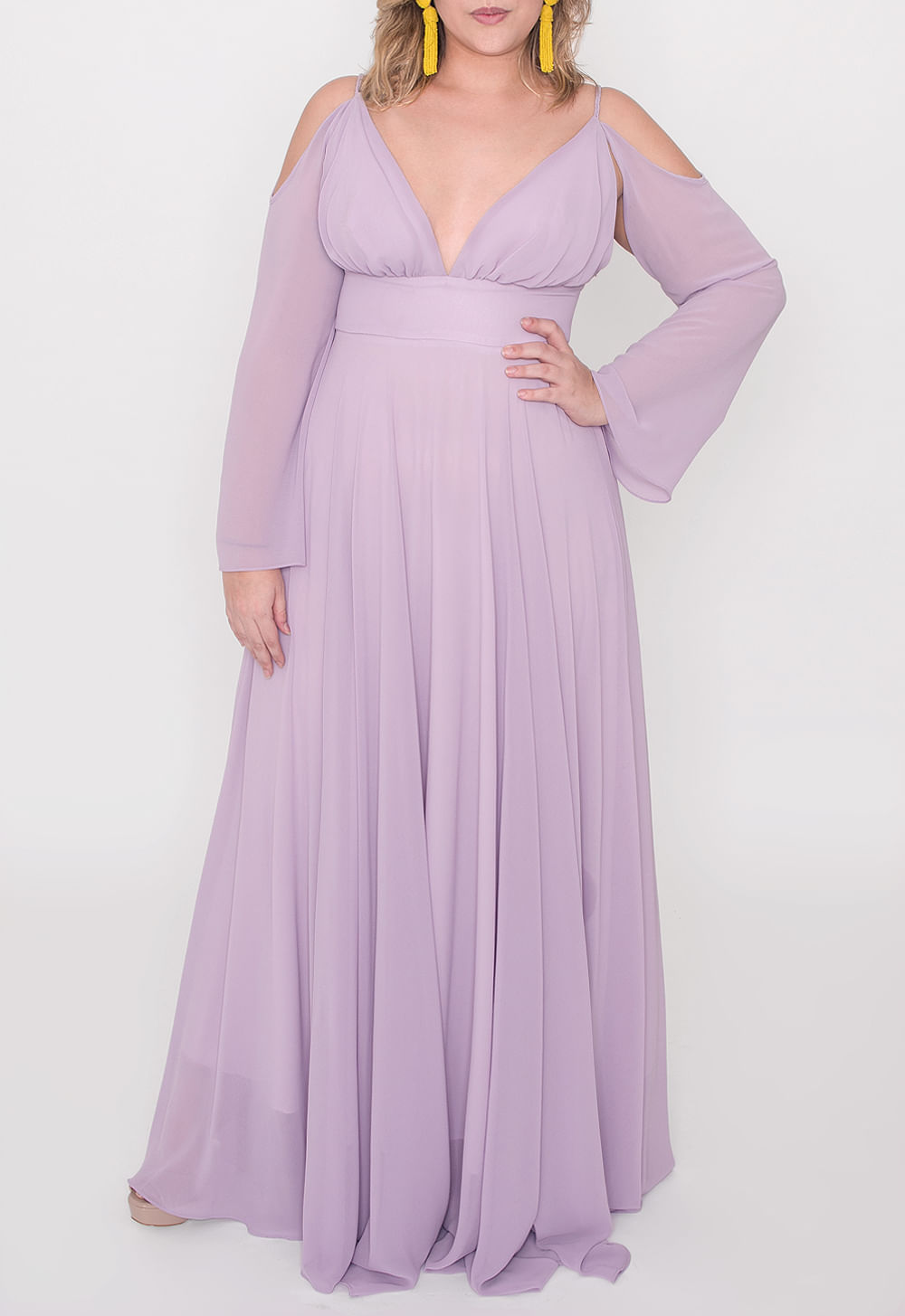 vestido longo lavanda